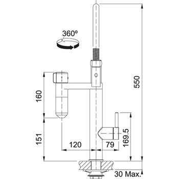 Bateria kuchenna Franke Vital Semi-Pro chrom / gun metal kran do zlewozmywaka z filtrem wody ruchomą wylewką i funkcją prysznica