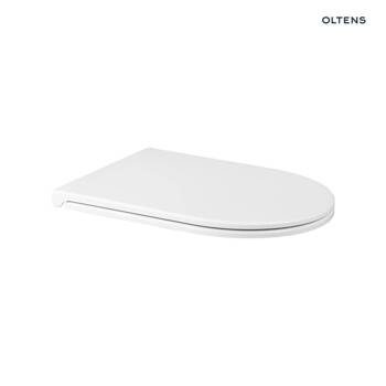 Deska do WC Oltens Hamnes Ovan Slim biały wysokiej jakości deska sedesowa twarda wolnoopadająca do łazienki w nowoczesnym stylu