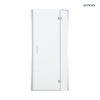Drzwi prysznicowe Oltens Disa 100 cm chrom szkło przezroczyste wnękowe z powłoką SmartClean co czynie je odporne na zabrudzenia