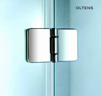 Drzwi prysznicowe Oltens Disa 120 cm chrom szkło przezroczyste wnękowe wszechstronne z powłoką SmartClean co czyni je odporne na zabrudzenia 