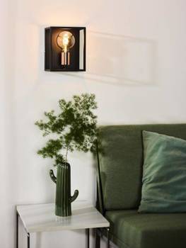 Kinkiet ścienny Lucide Arthur czarna miedziana loftowa designerska lampa ścienna do salonu przedpokoju lub sypialni