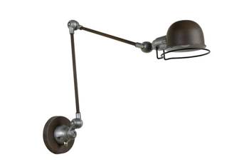 Kinkiet ścienny Lucide Honore rdzawobrązowy szary loftowa regulowana na długim ramieniu lampa ścienna do salonu przedpokoju lub sypialni