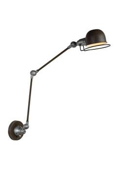 Kinkiet ścienny Lucide Honore rdzawobrązowy szary loftowa regulowana na długim ramieniu lampa ścienna do salonu przedpokoju lub sypialni