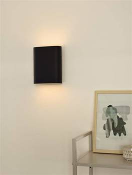 Kinkiet ścienny Lucide Ovalis czarna nowoczesna designerska lampa ścienna do salonu przedpokoju lub sypialni