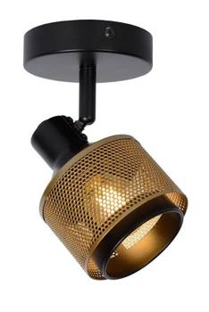 Lampa ścienna Lucide  czarny matowy złota mosiądz Kompatybilny ze źródłem światła LED Zawiera ruchome elementy Wykonane z wysokiej jakości metalu  reflektorek