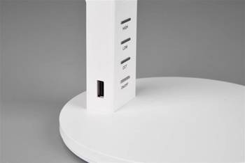 Lampa stojąca Trio  biała mat Wbudowany ściemniacz Czujnik ściemniania Regulowana barwa światła Funkacja ładowania USB  stołowa