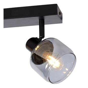 Lampa sufitowa Lucide  czarna dymiony szara Kompatybilny ze źródłem światła LED Zawiera ruchome elementy Wykonane z wysokiej jakości metalu  reflektorek