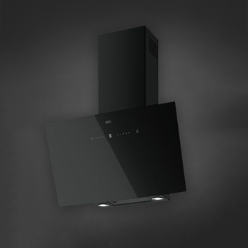 Okap kuchenny ścienny skośny Franke AQ-Sense FVAS A80 BK czarne szkło automatyczny okap monitorujący jakość powietrza ze sterowaniem głosowym WiFi