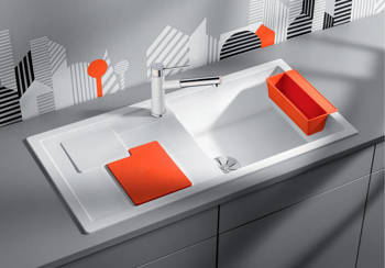 Uniwersalny zawieszany pojemnik do zlewu Blanco z tworzywa SityBox Orange 285x130mm na przybory do mycia naczyń