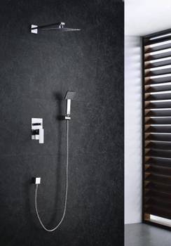 Zestaw prysznicowy podtynkowy z deszczownicą Blue Water Toronto chrom bateria ze słuchawką prysznicową oraz deszczowicą idealne do nowoczesnej łazienki