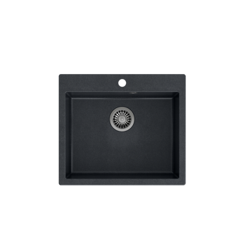 Zlewozmywak granitowy Quadron Morgan 110 zlew wpuszczany w blat black diamond elementy stalowe kompaktowa i funkcjonalna komora